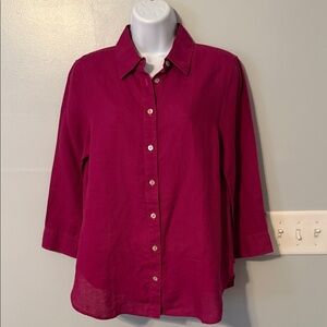Chico's Fuchsia Button-Down Shirt
